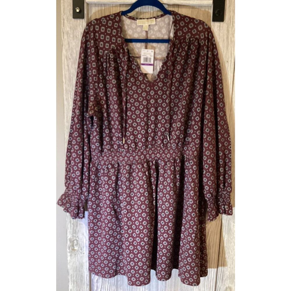 Michael Kors Long Sleeve Dress Merlot Women‎ Xxl NWT